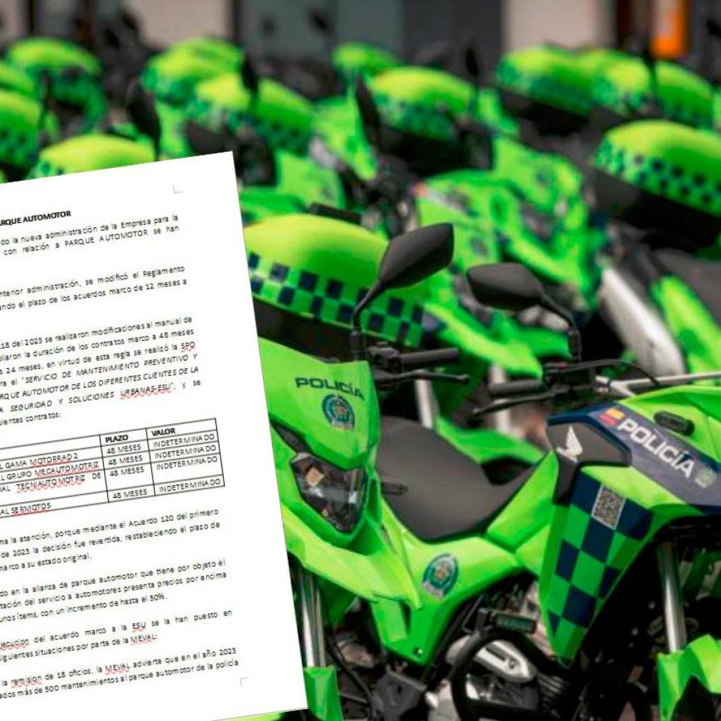 Desde la Alcaldía se está investigando la contratación realizada para el mantenimiento de las motos y carros de la Policía, ante varias irregularidades encontradas en contratos de 2023. FOTO: EL COLOMBIANO