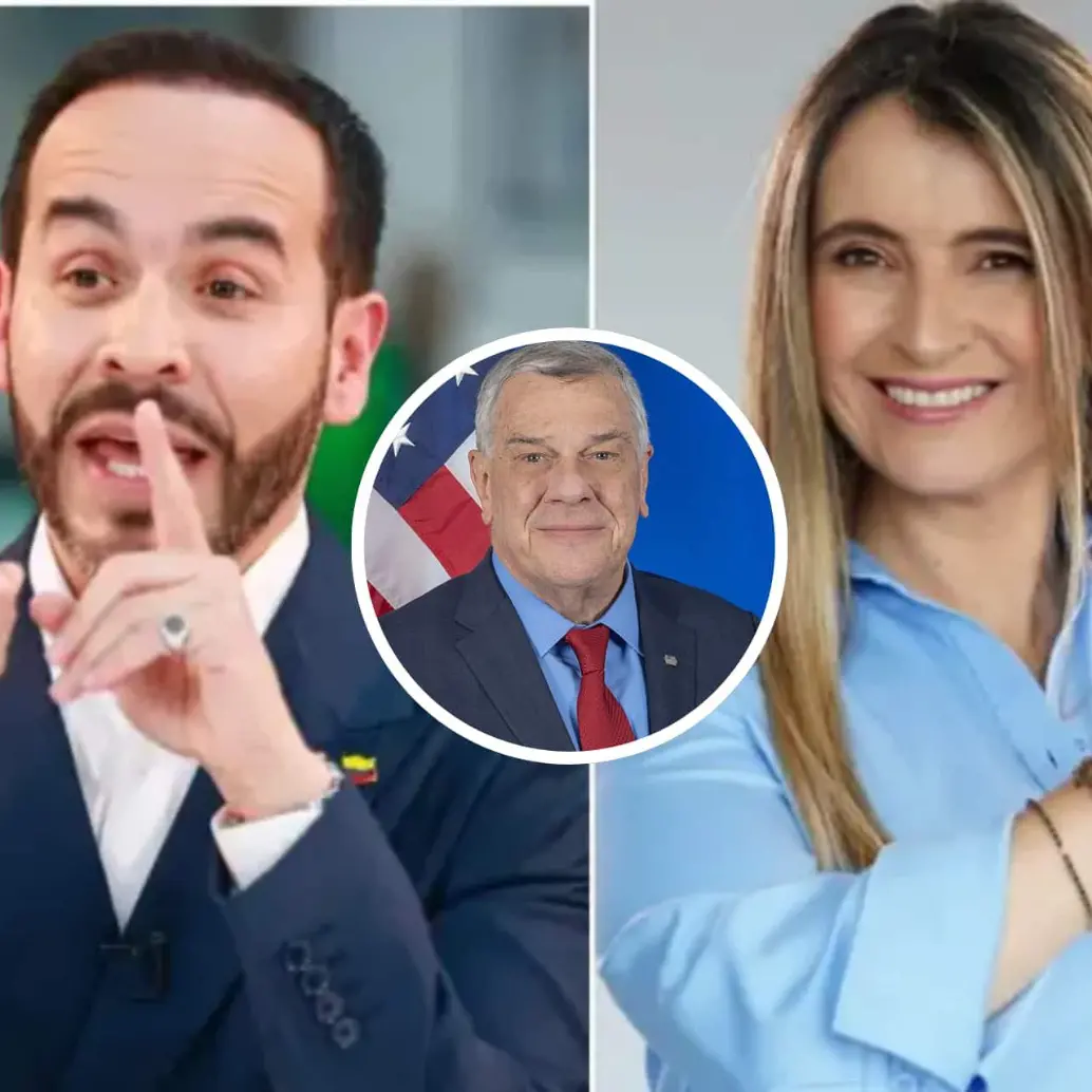 La semana pasada circularon imágenes de coronas fúnebres con los nombres de Paloma Valencia y Abelardo de la Espriella. Foto: Manuel Saldarriaga/Colprensa/Departamento de Estado.