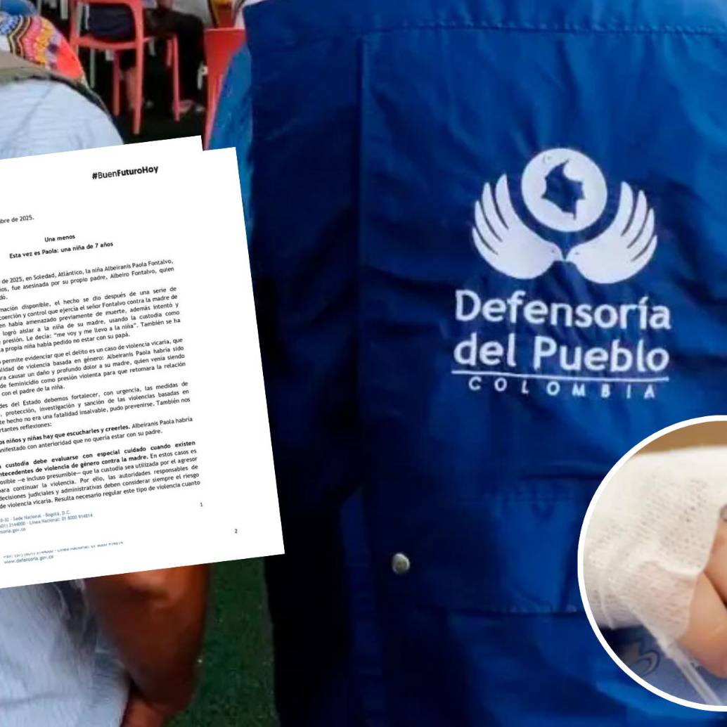 El comunicado titulado “una menos. Esta vez es Paola: una niña de 7 años” expone las razones que habrían llevado presuntamente a su padre a cometer este crimen. Foto: Cortesía/Defensoría del Pueblo.