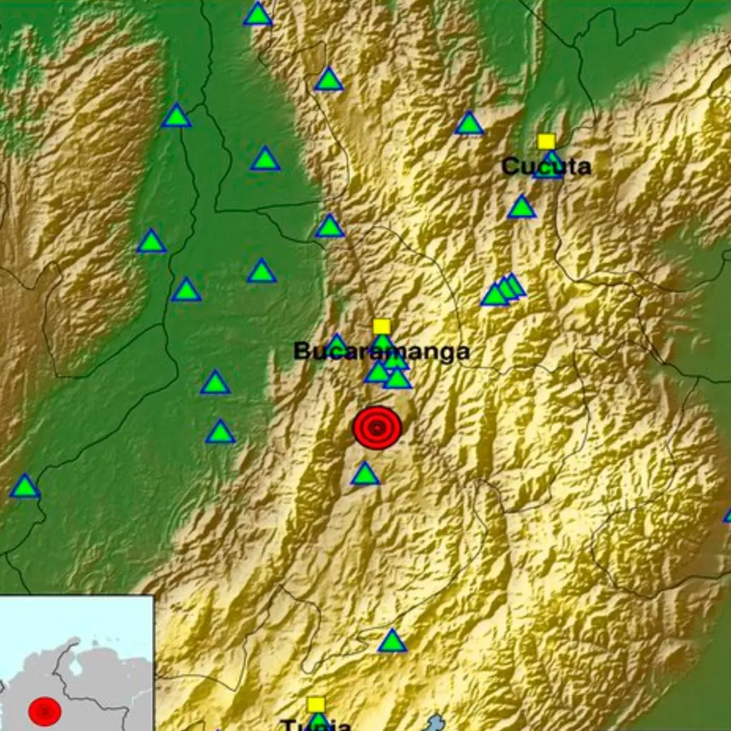 El epicentro del sismo fue en el departamento de Santander. FOTO: Tomada de X @sgcol