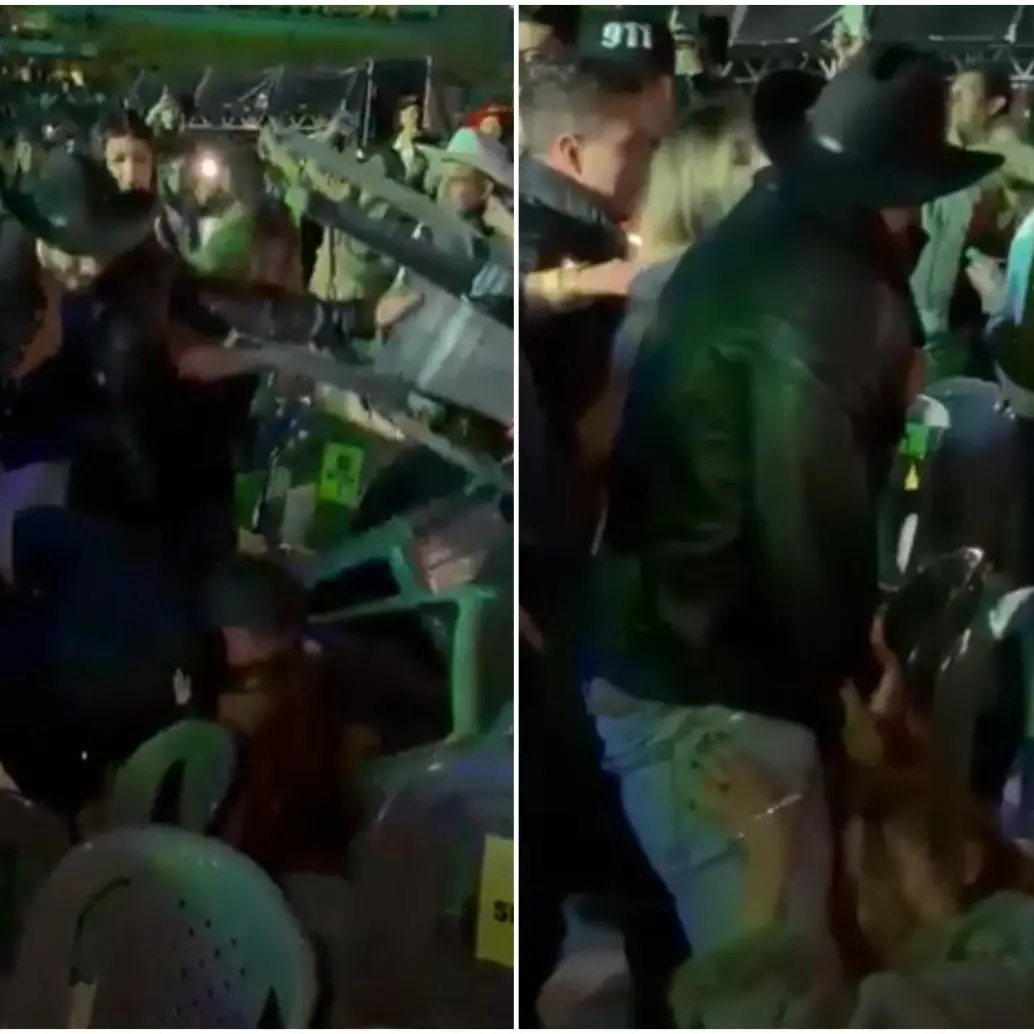 Las mujeres implicadas en la pelea durante el evento ‘Festival Órale Wey’, fueron separadas por otras personas que se encontraban con ellas. FOTO: Captura video de redes sociales @PasaenBogota