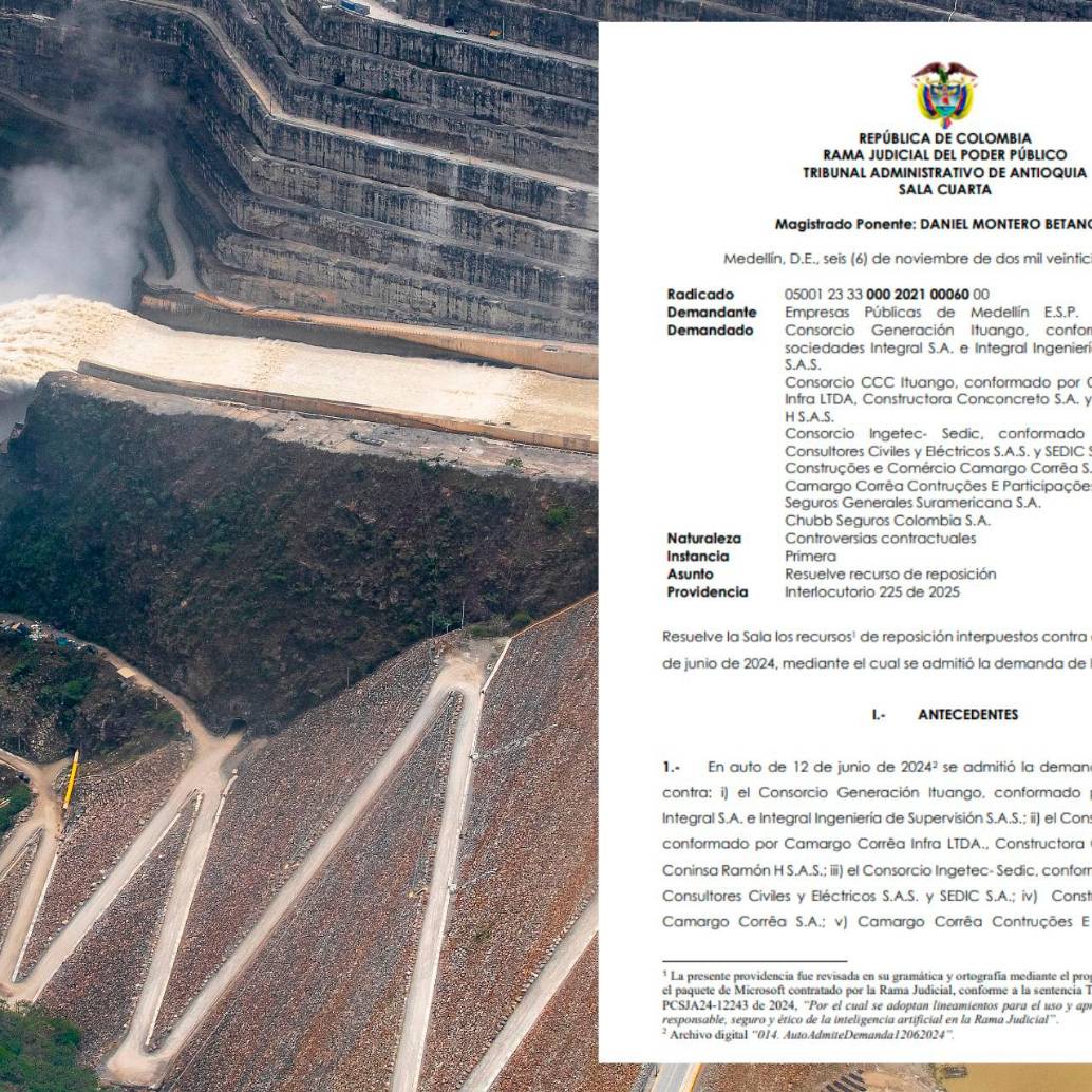 El Tribunal Administrativo de Antioquia resolvió un recurso de reposición dentro de una demanda presentada por EPM por la emergencia de Hidroituango. FOTO: EL COLOMBIANO