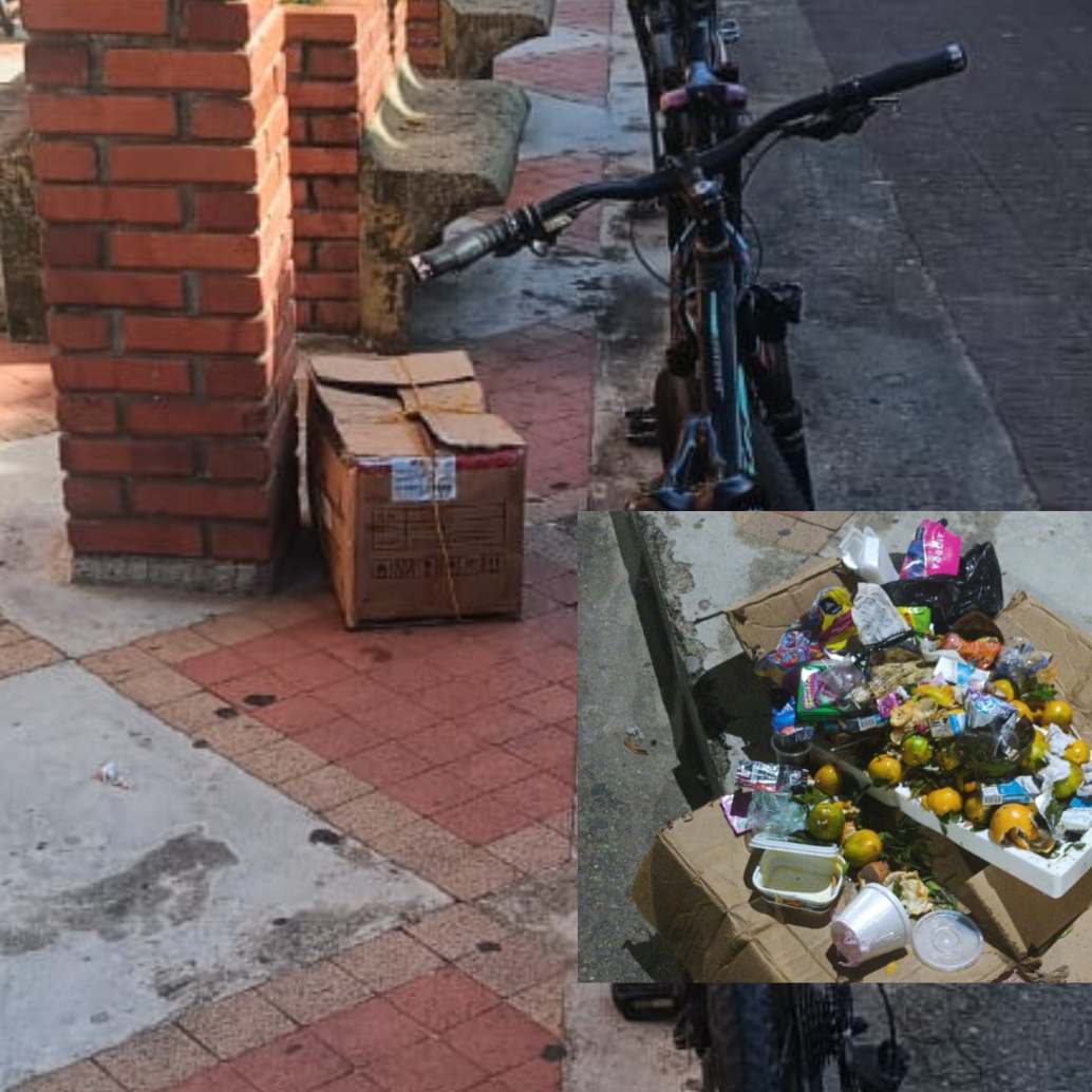 Caja abandonada al lado de un colegio en Amalfi, Antioquia. FOTOS: Cortesía Policía