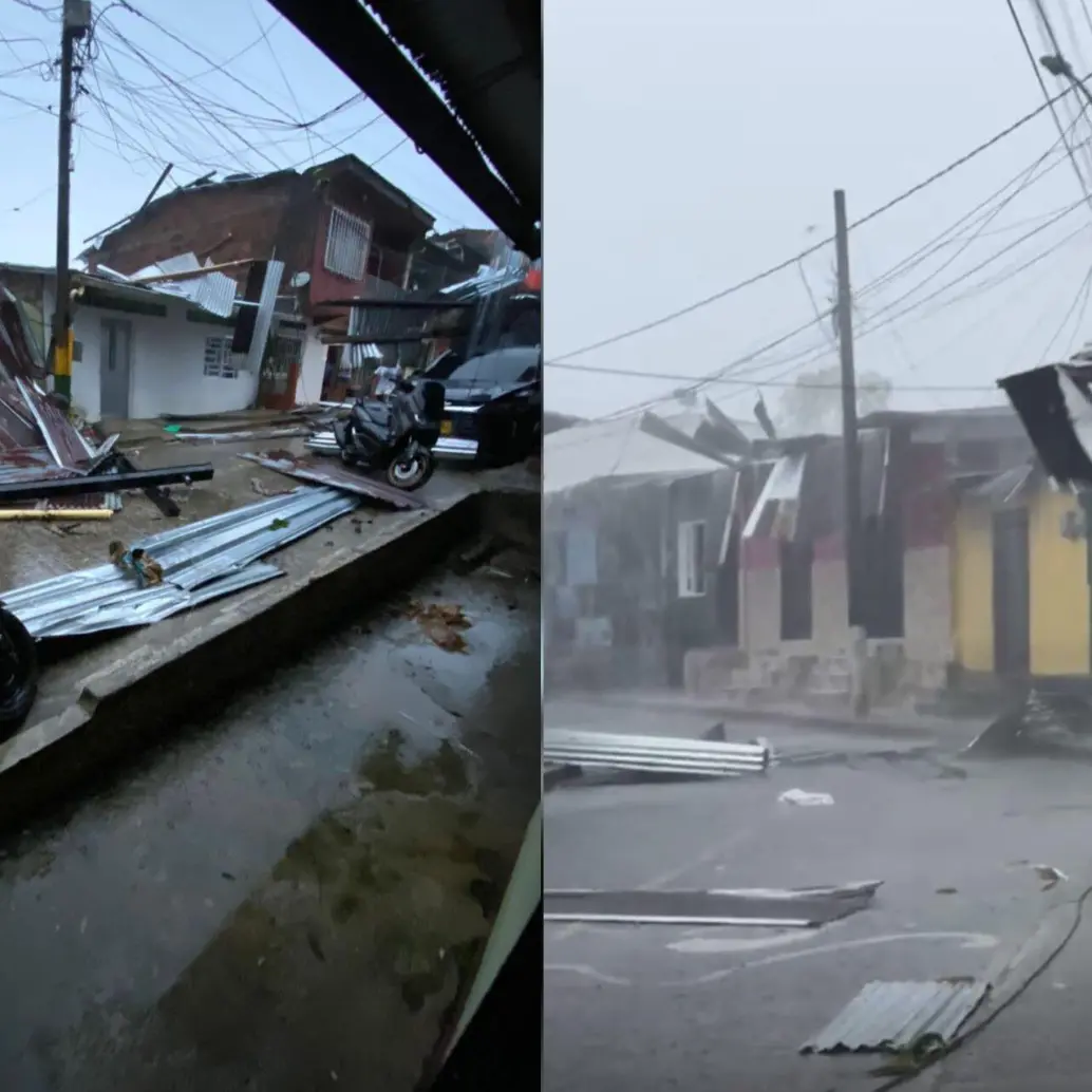 El vendaval en Condoto Chocó solo ha dejado daños materiales. Hasta el momento no se registran víctimas mortales. Fotos: gobernadora de Chocó. 