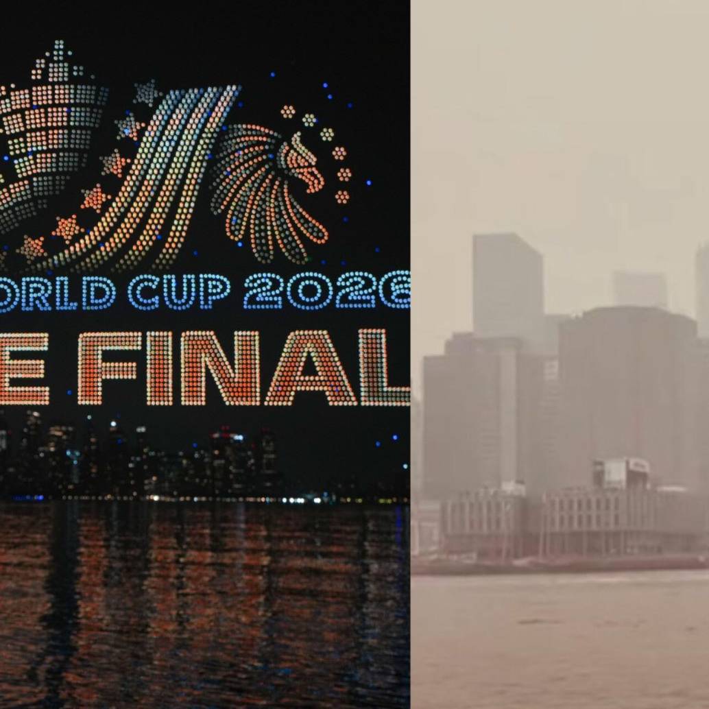 El domingo, 19 de julio, se disputará la final del Mundial 2026. Una nube de humo que está en Nueva York desde el jueves podría afectar los entrenamientos y la realización del partido. Fotos: Xinhua y captura de video @diaadianewsSV