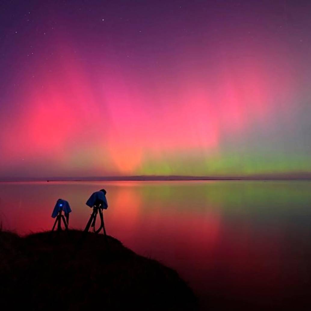 Auroras boreales. Foto_ tomada de X@EarthquakeChil1