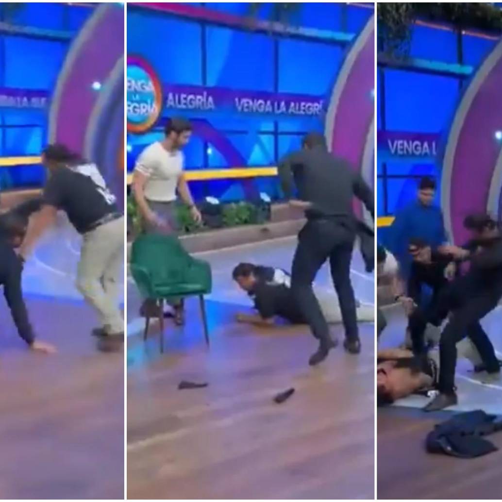 Secuencia de como el luchador mexicano Alberto del Río se fue contra el padre de su rival en un próximo evento en México. FOTO: Captura de video