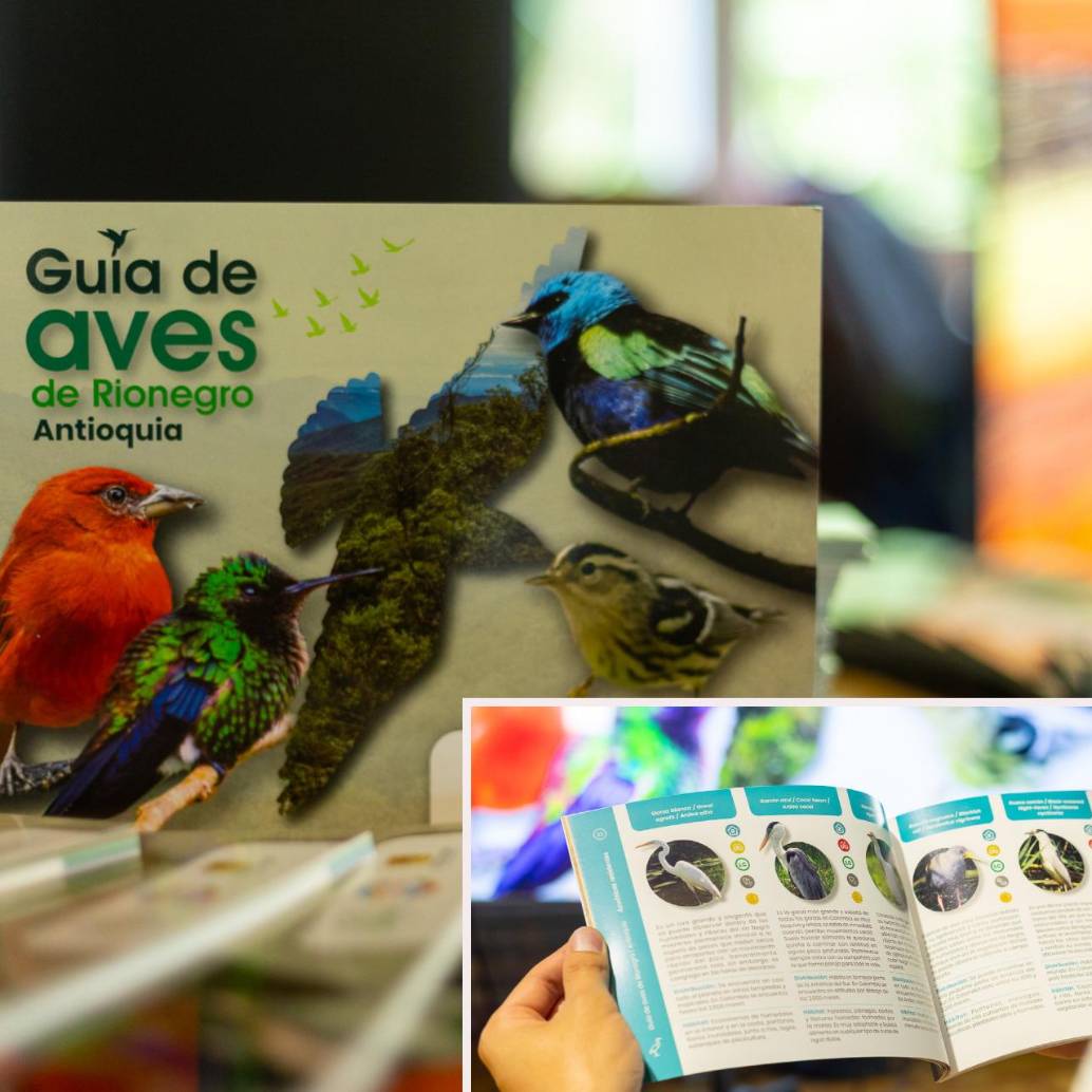 Adelante: uno de los registros de la guía. Atrás, el libro que fue lanzado en Rionegro. FOTO: Cortesía.