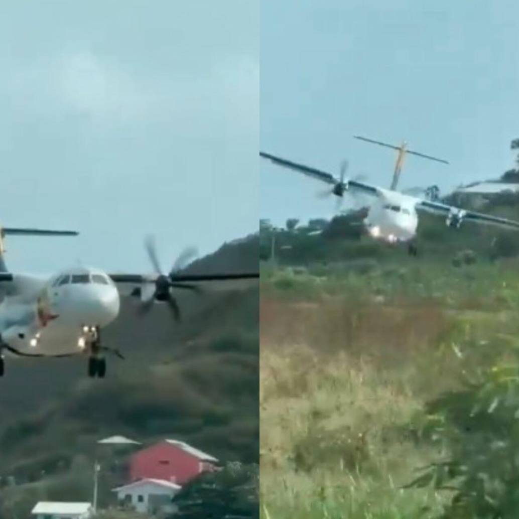 En videos quedó registrado cuando un avión no pudo aterrizar en el aeropuerto El Embrujo por fuertes vientos. Foto: Captura de video redes sociales 