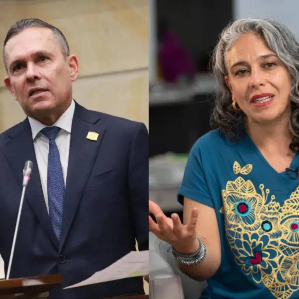 El presidente del Congreso, Efraín Cepeda, y la senadora María José Pizarro. Foto: Colprensa-El Colombiano