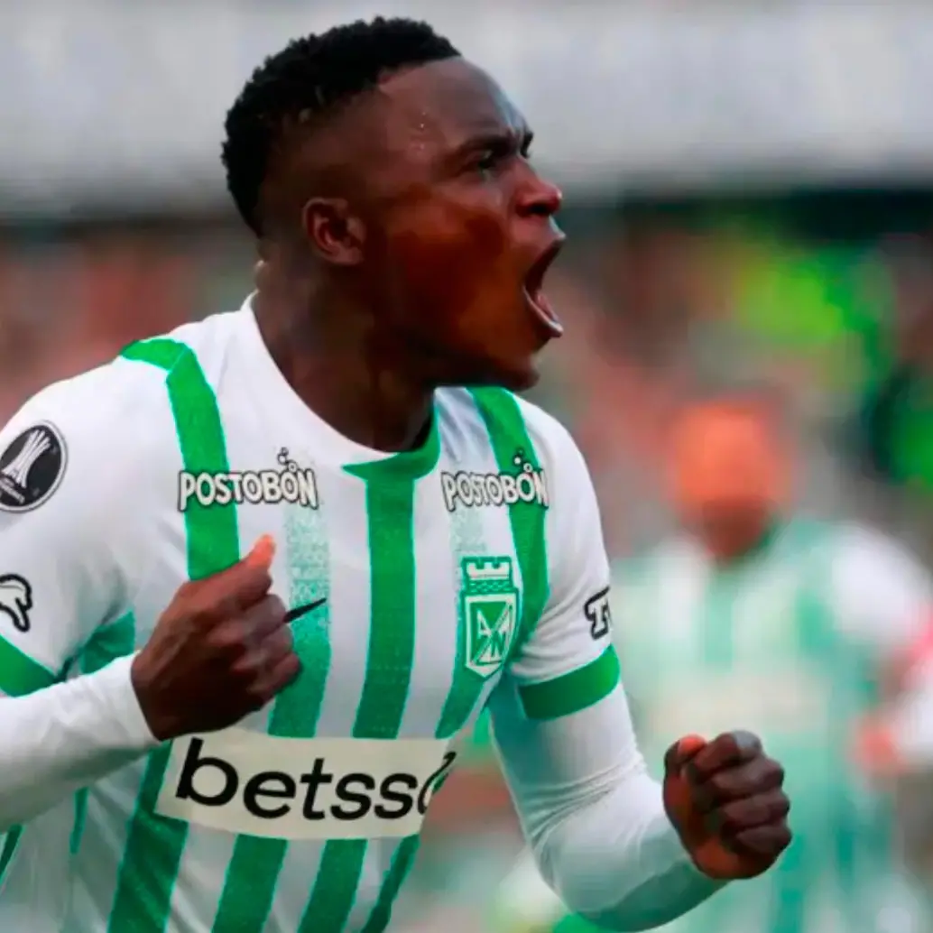 El delantero vallecaucano Kevin Viveros es el goleador de Atlético Nacional en esta edición de la Copa Libertadores con 4 celebraciones. FOTO: Manuel Saldarriaga