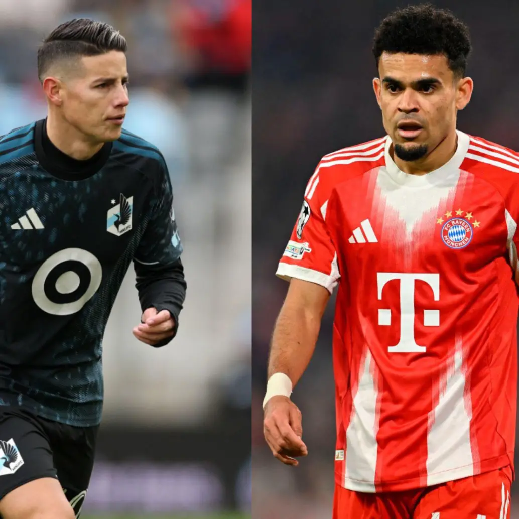 James Rodríguez con el Minnesota United y Luis Díaz con el Bayern Múnich viven dos realidades diferentes. Fotos: Getty Images