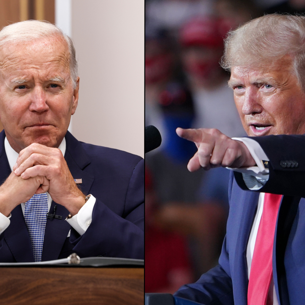El presidente de EE. UU., Joe Biden, y el expresidente Donald Trump. FOTOS: Getty y AFP
