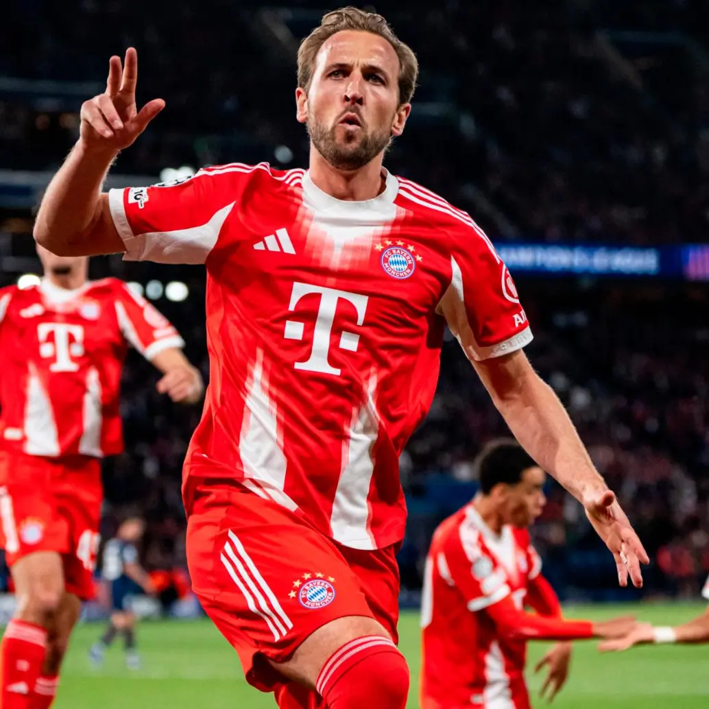 El delantero inglés Harry Kane lucha por ser el goleador de esta edición de la Champions League. Foto: tomada del x de @ChampionsLeague