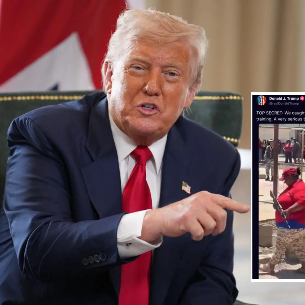 Donald trump publicó en su red social un video del entrenamiento de civiles venezolanos. Foto: Getty Images y redes sociales 