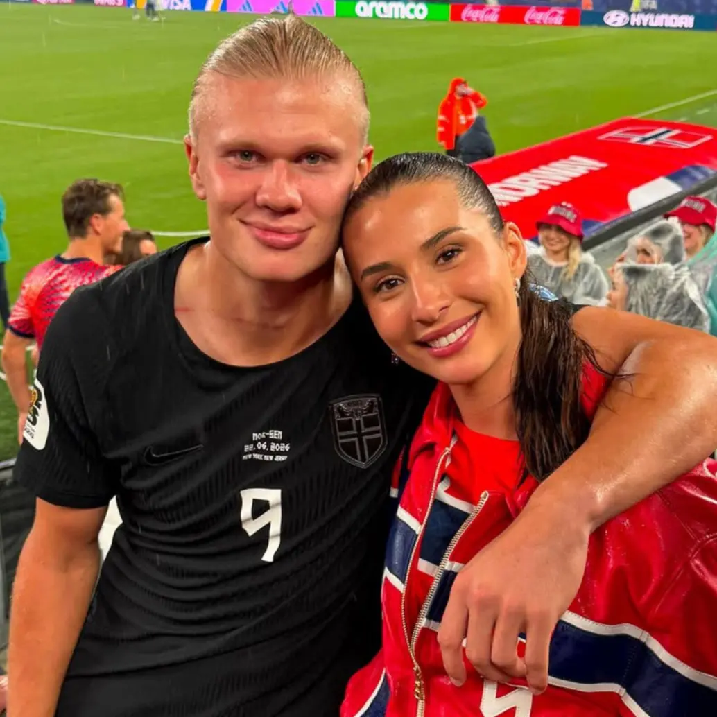 Isabel Haugseng Johansen acompaña a Erling Haaland en cada partido del Mundial 2026. Foto: Tomada de Instagram @isabellaa