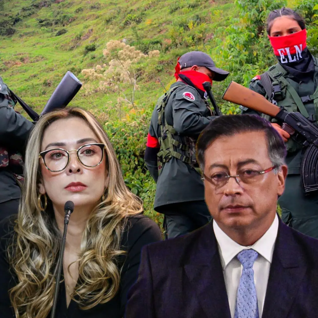 Katherine Miranda le recordó al presidente las implicaciones de llamar “prisioneros” a agentes de la Dijin secuestrados por el ELN. Fotos: AFP y Colprensa