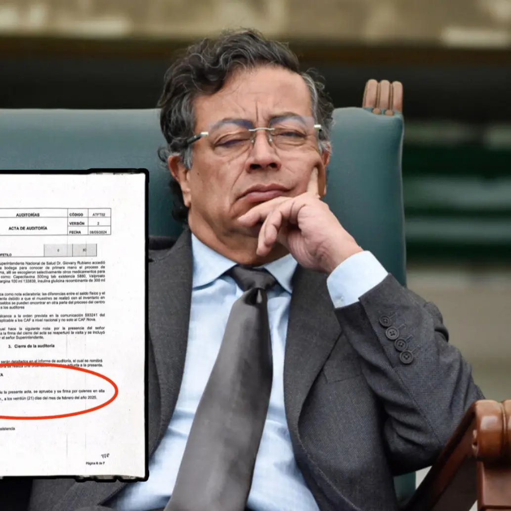 El presidente Petro subió en sus redes un documento que al parecer hace constancia de una auditoría de Supersalud a Audifarma, sin embargo, no se dio cuenta de un error en las fechas que despertó suspicacia sobre la veracidad de este. Fotos: Colprensa y @petrogustavo