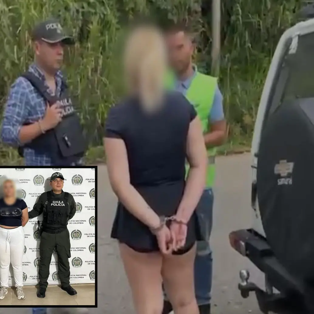 La detención de la mujer fue realizada por miembros del grupo GAULA Antioquia en una de las vías del municipio. FOTO: Cortesía
