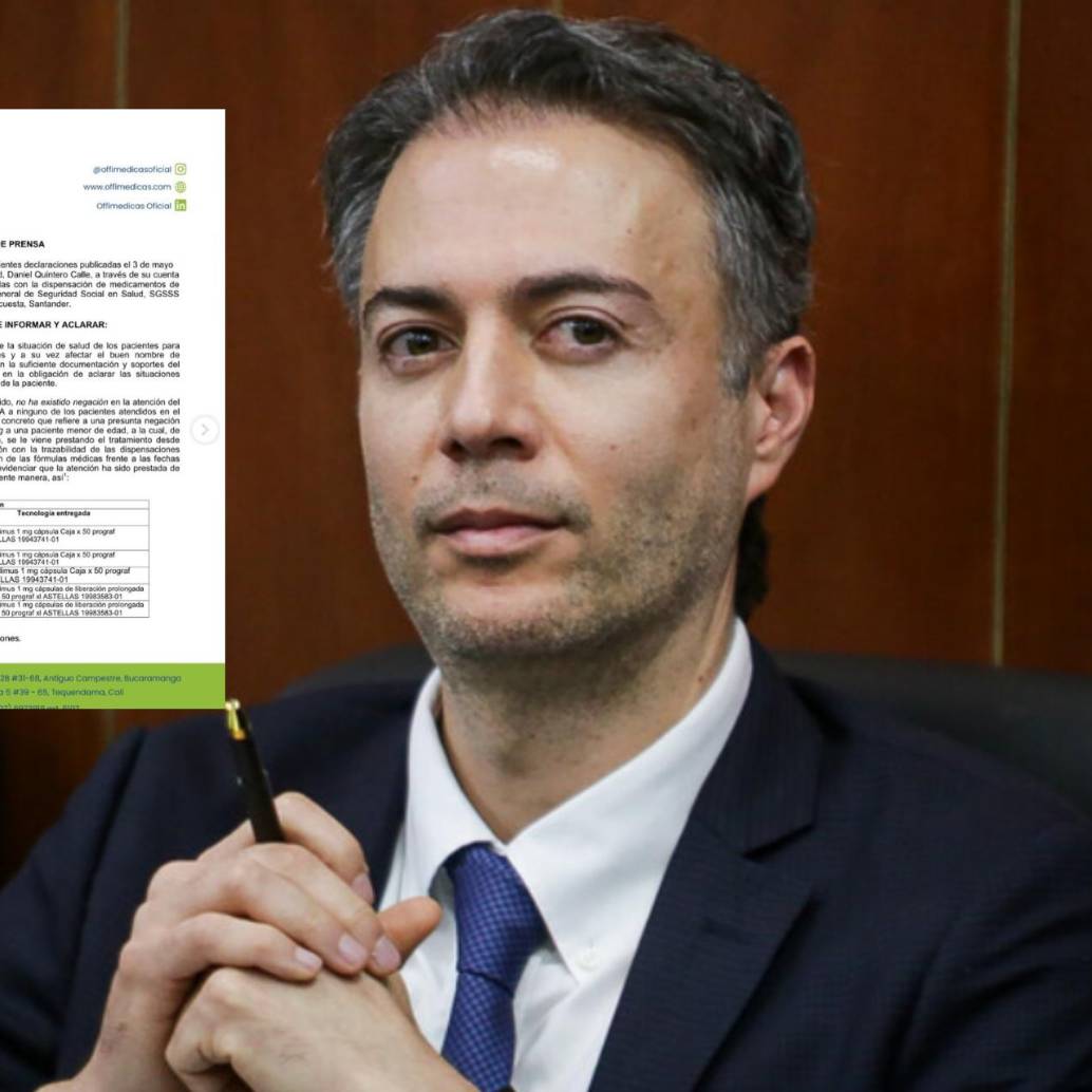 La respuesta del gestor farmacéutico se dio a conocer tras las declaraciones del nuevo superintendente de Salud, Daniel Quintero. Foto: Colprensa/Offimédicas