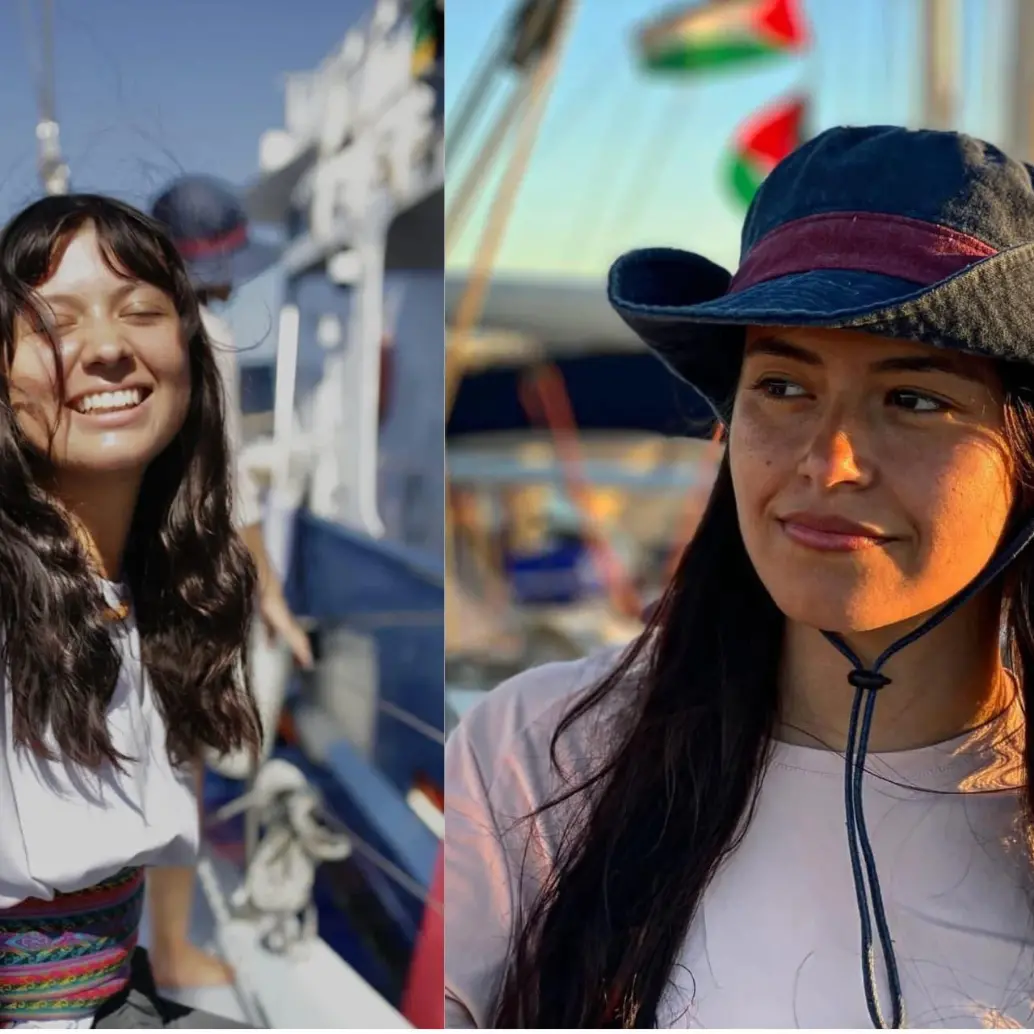 Manuela Bedoya y Luna Barreto, fueron detenidas por las fuerzas israelíes durante una misión para entregar ayuda humanitaria a Gaza. Foto: redes sociales