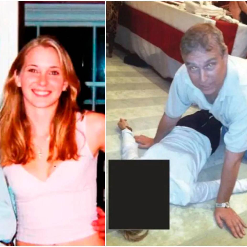 El expríncipe Andrés junto a Virginia Giuffre, la primera mujer que lo denunció; y una de las nuevas fotos que aparecieron de él en los archivos de Epstein. FOTOS: Cortesía Eliot Press/ The Grosby Group Exclusive y Departamento de Justicia de EE. UU.