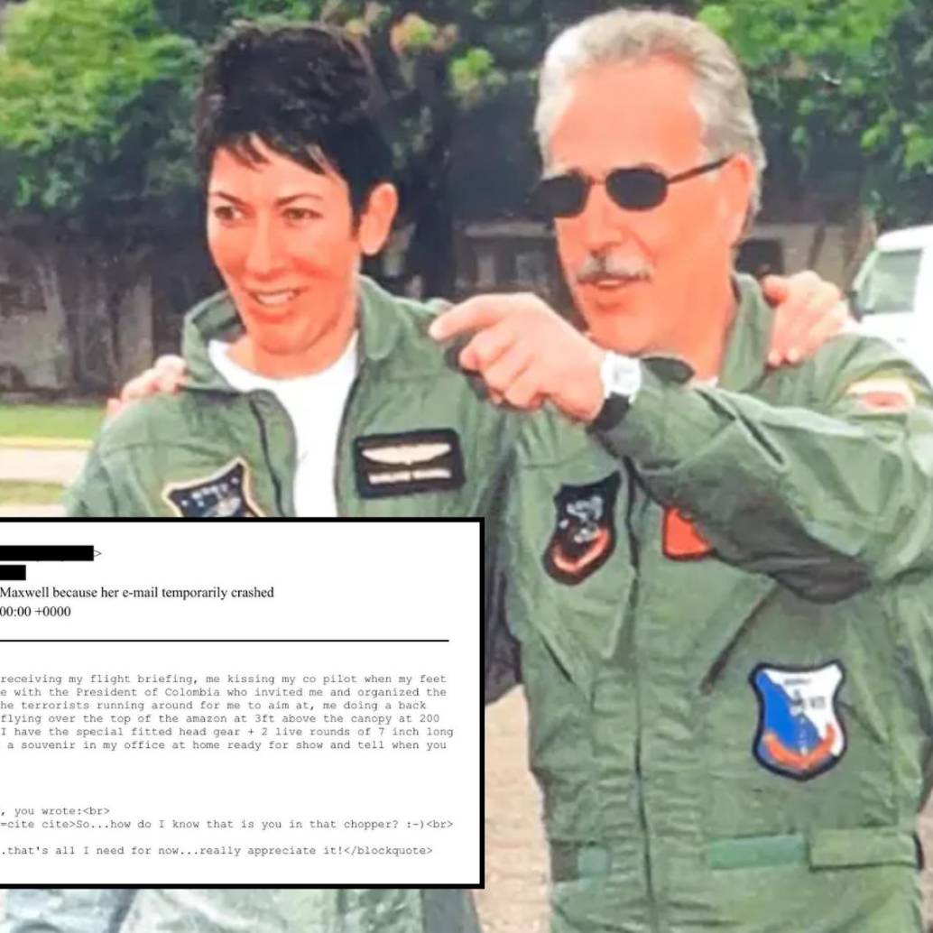 En la foto, Ghislaine Maxwell, vinculada a Jeffrey Epstein, y quien cumple 20 años por tráfico sexual de menores, y el expresidente de Colombia Andrés Pastrana. FOTO DEPARTAMENTO DE JUSTICIA DE LOS ESTADOS UNIDOS