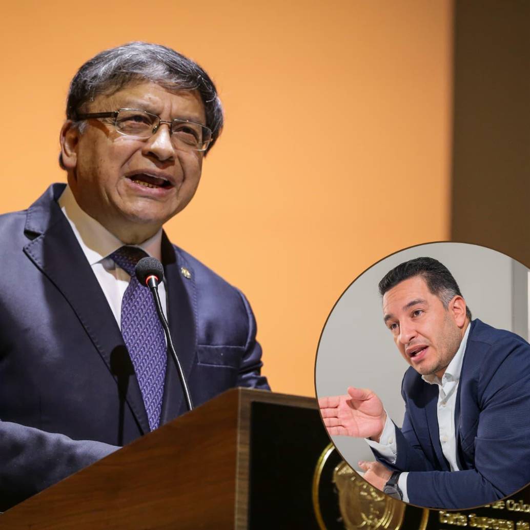 Jorge Enrique Ibáñez, magistrado de la Corte Constitucional y el ministro de Justicia (e), Andrés Idárraga. Foto: Colprensa