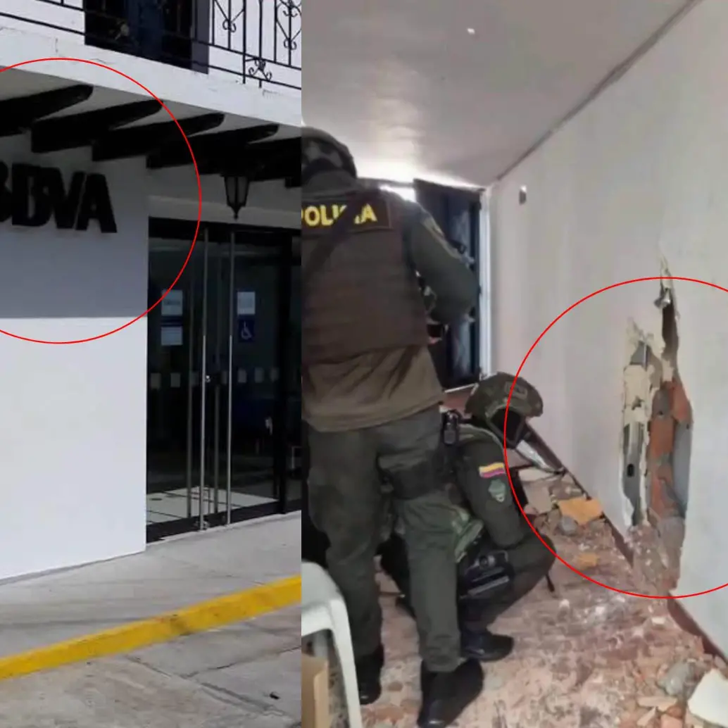 Así fue el robo millonario en el BBVA de Caloto: modalidad topo y boquete en pared. Foto: redes sociales 