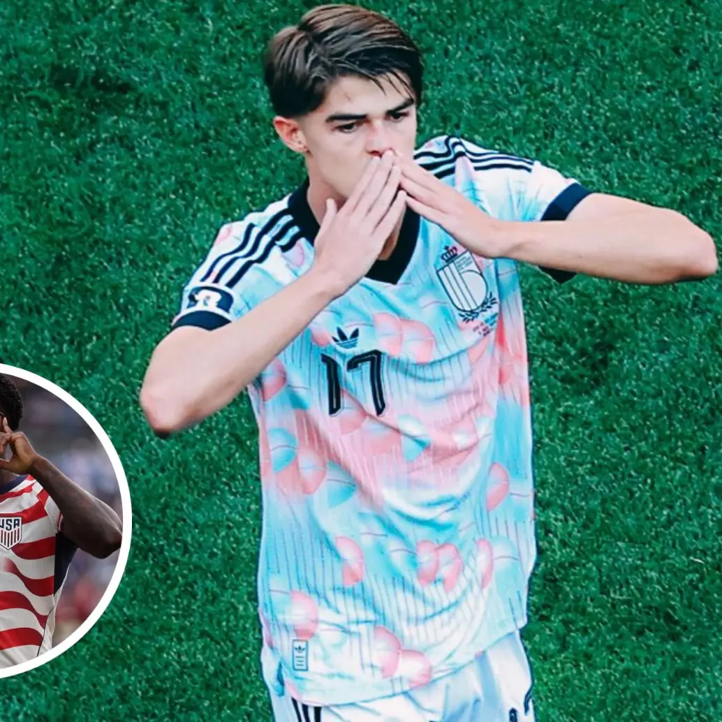 Charles De Ketelaere, de Bélgica, anotó doblete en el primer tiempo contra Estados Unidos. FOTO: Tomada de redes sociales @BelRedDevils y @balogun