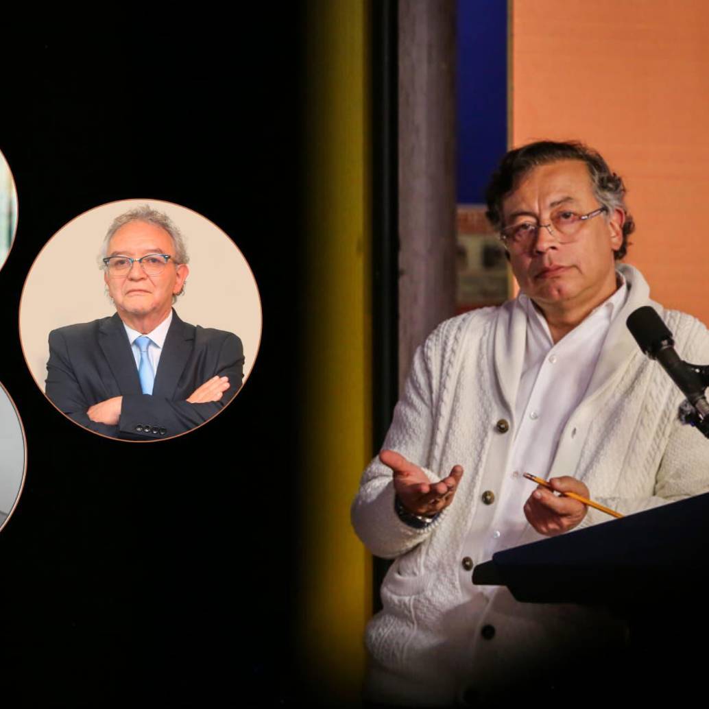 Presidente Gustavo Petro. El catalán Xavier Vendrell, a la derecha Jorge Lemus y abajo, Diego Marín alias Papá Pitufo. Foto: Colprensa y cortesía