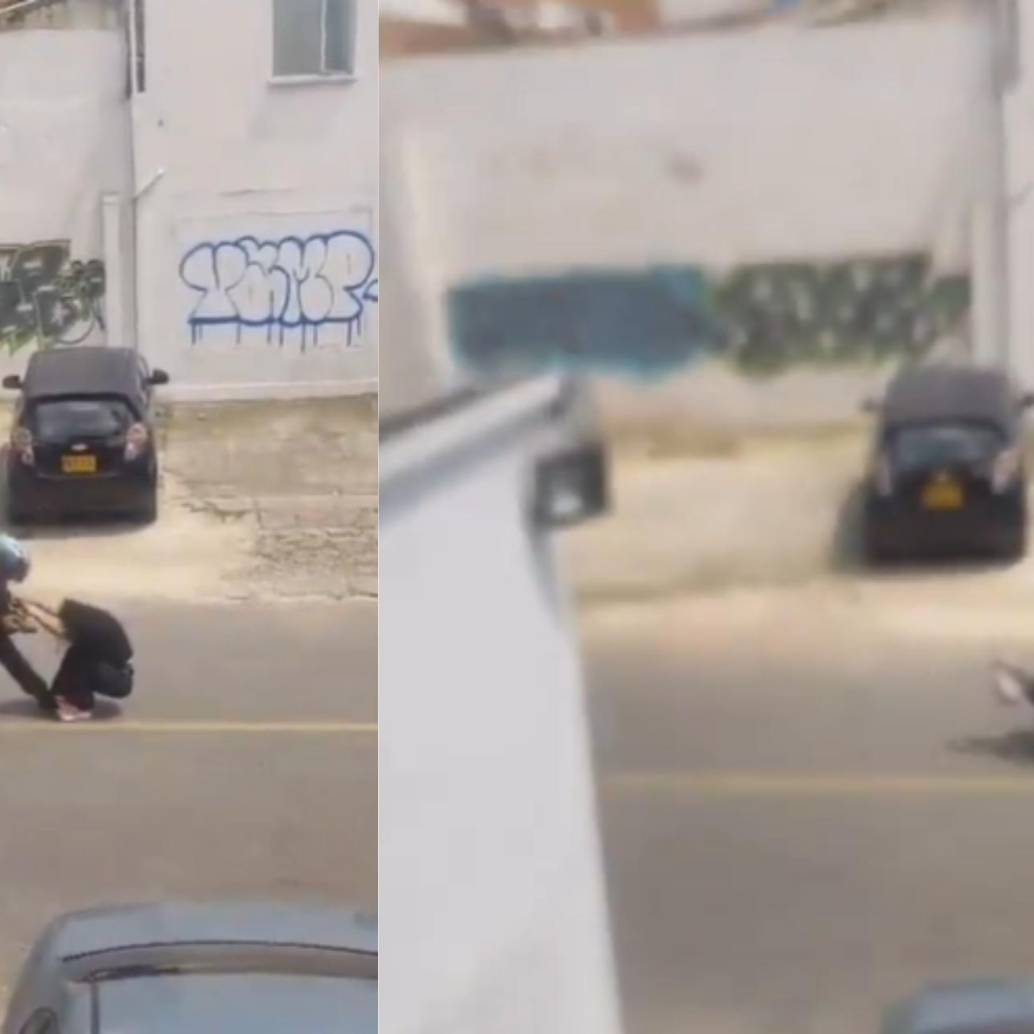 Así fue el robo a la mujer, quien acababa de retirar. FOTO: CAPTURAS DE VIDEO.