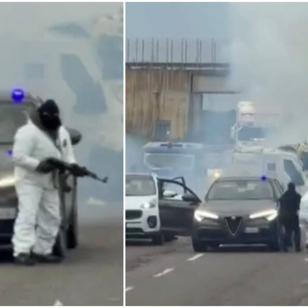 El operativo criminal, que incluyó el uso de explosivos y armamento de guerra, obligó al despliegue masivo de fuerzas de seguridad tras una huida que dejó una columna de humo negro visible desde toda la región. FOTO: Captura video de redes sociales @RadioGenoa