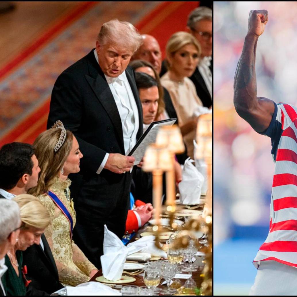 Donald Trump y Folarin Balogun. FOTOS: <b>X Donald Trump y USNTM</b>
