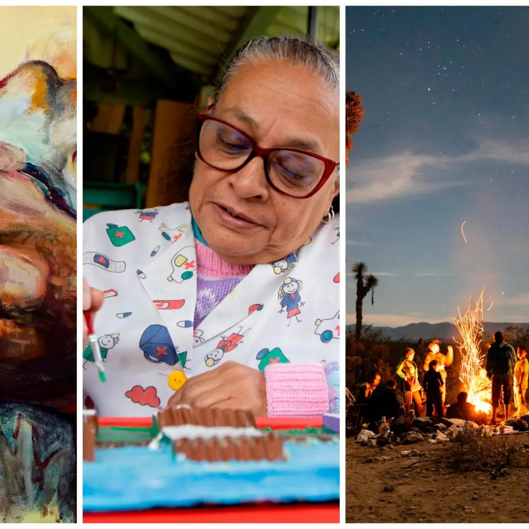 Obras y relatos que hacen parte de las exposiciones de arte gratuitas disponibles este mes en Medellín. FOTOS cortesía Sistema de Bibliotecas Públicas de Medellín