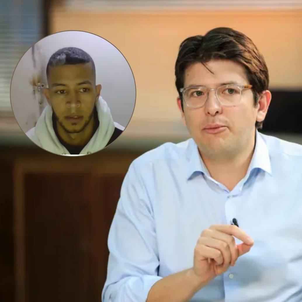 Jhorman David Mora Silva, alias Caleño, fue acusado por su presunta participación en la planeación del crimen del senador Miguel Uribe. Foto: captura de video y El Colombiano.