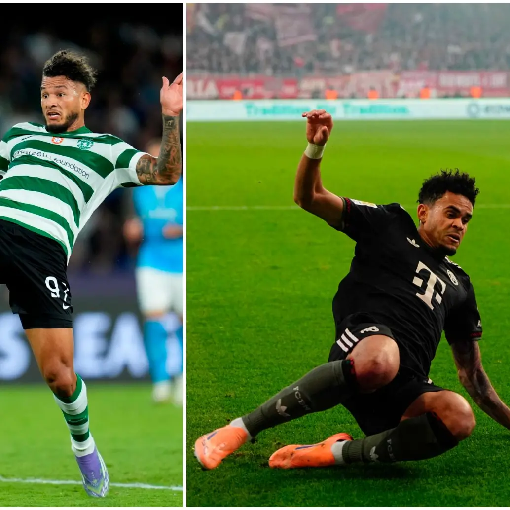 Luis Díaz no podrá jugar la quinta fecha de la Champions League este miércoles. Otros colombianos como Luis Suárez tendrán acción. Fotos: GETTY.