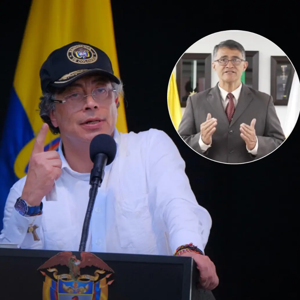 Presidente Gustavo Petro y el director de Medicina Legal, Ariel Emilio Cortés. Foto: Colprensa y captura de video.