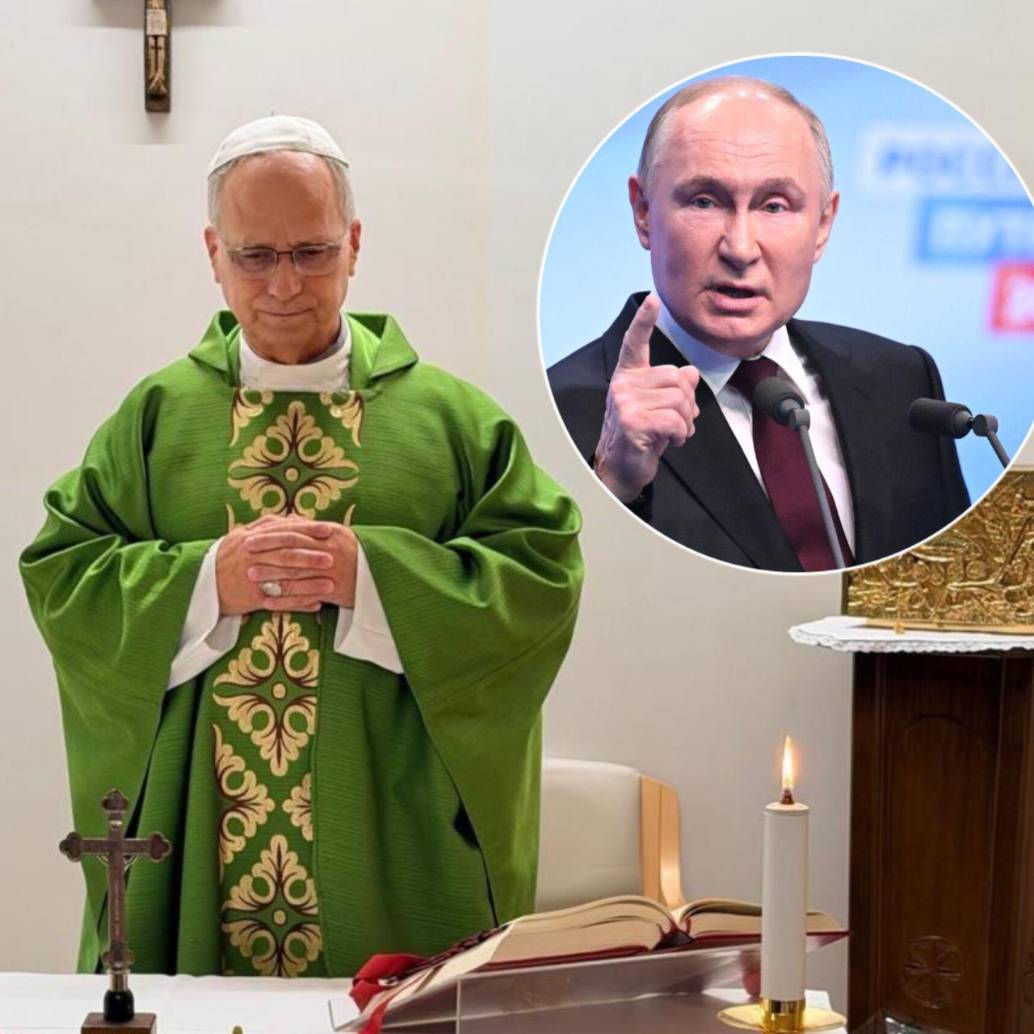 León XIV habló desde el hospital con Vladimir Putin para interceder por el tránsito de ayuda humanitaria en Ucrania. Fotos: @news_vaticano y Getty Images