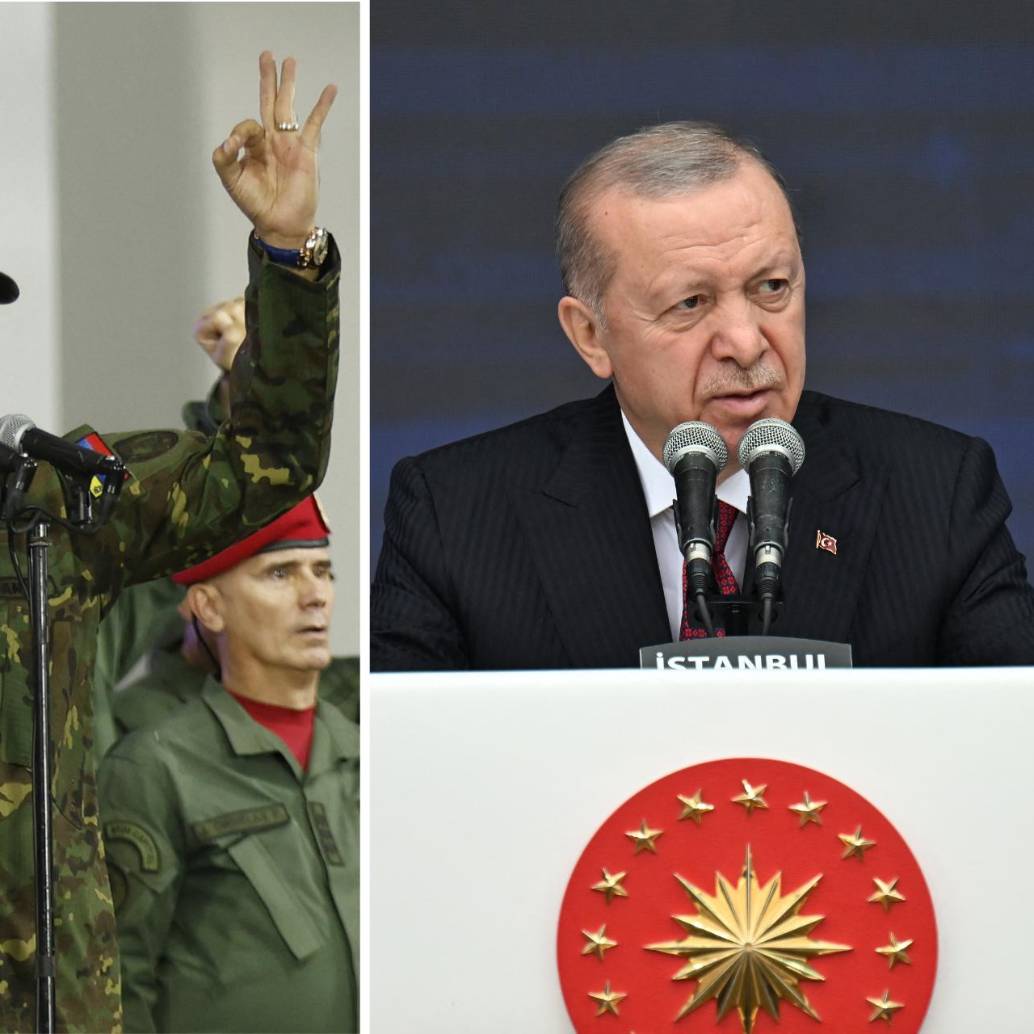 A la izquierda, Nicolás Maduro; derecha, Recep Tayyip Erdogan. Foto: AFP.