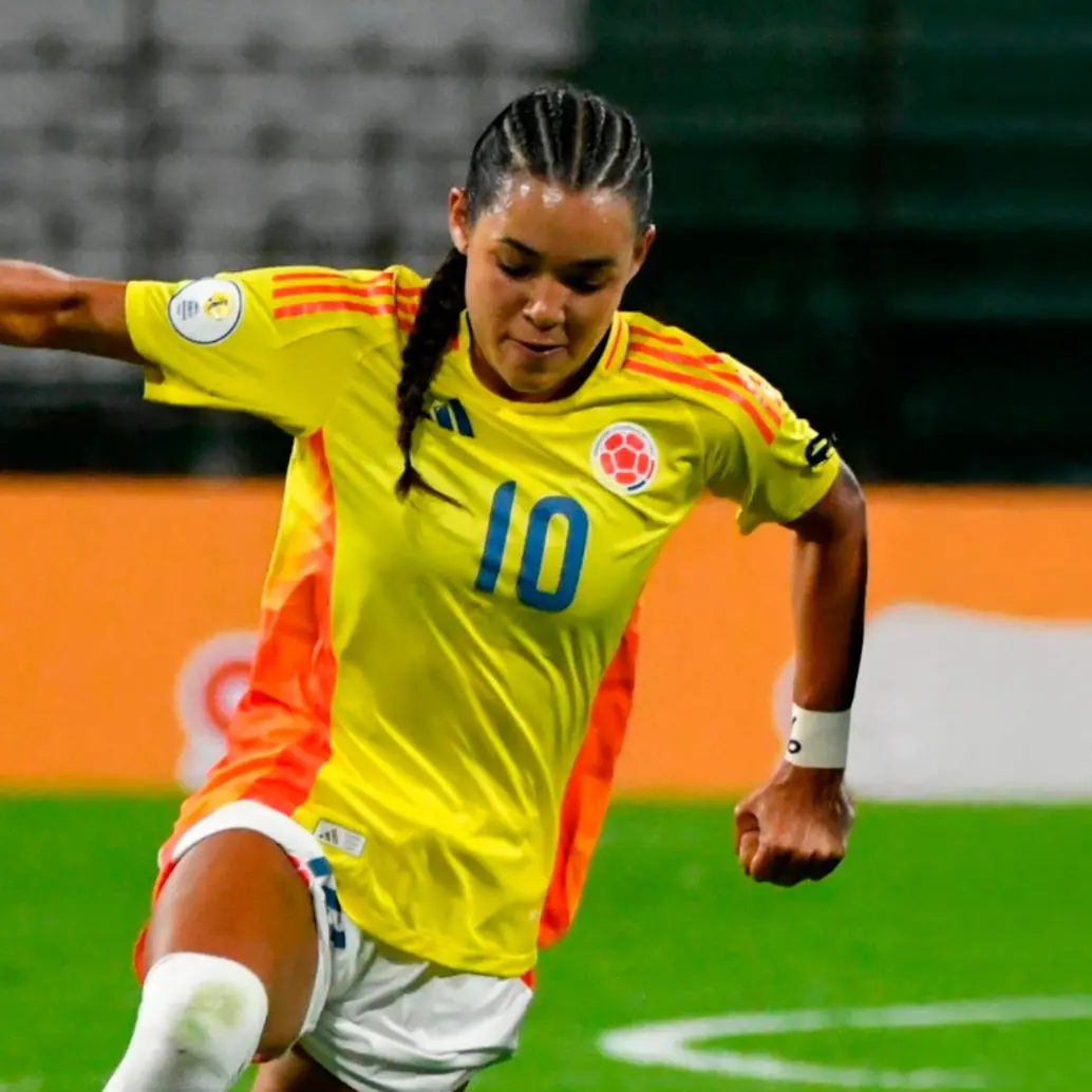 La delantera colombiana Ella Grace Martínez anotó el primer gol del seleccionado nacional en el Sudamericano sub-17 que se juega en nuestro país. FOTO: CORTESÍA FEDERACIÓN COLOMBIANA DE FÚTBOL