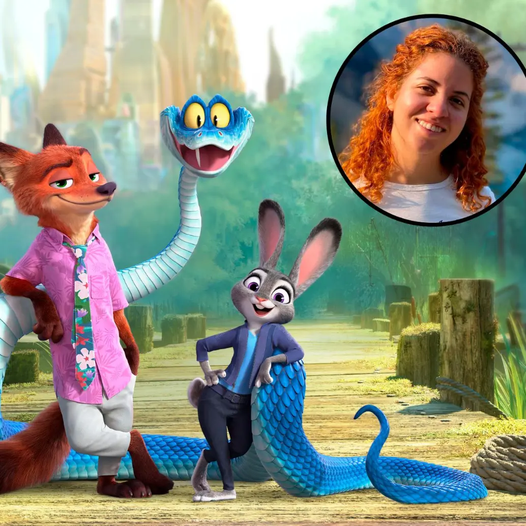 Daniela Restrepo (en el círculo) trabajó en los efectos de cada personaje en Zootopia 2 como el pelo y la ropa, por ejemplo. FOTOS Cortesía Disney Animations