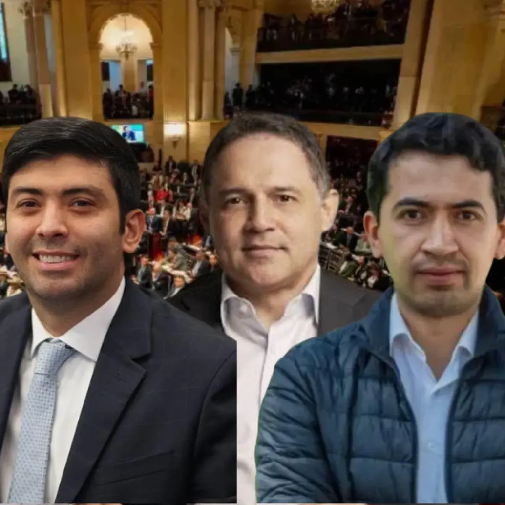 De izquierda a derecha: Alfredo Deluque y Nicolás Barguil, fichas de De la Espriella para Senado y Cámara, y Honorio Henríquez y Daniel Briceño, del Centro Democrático.