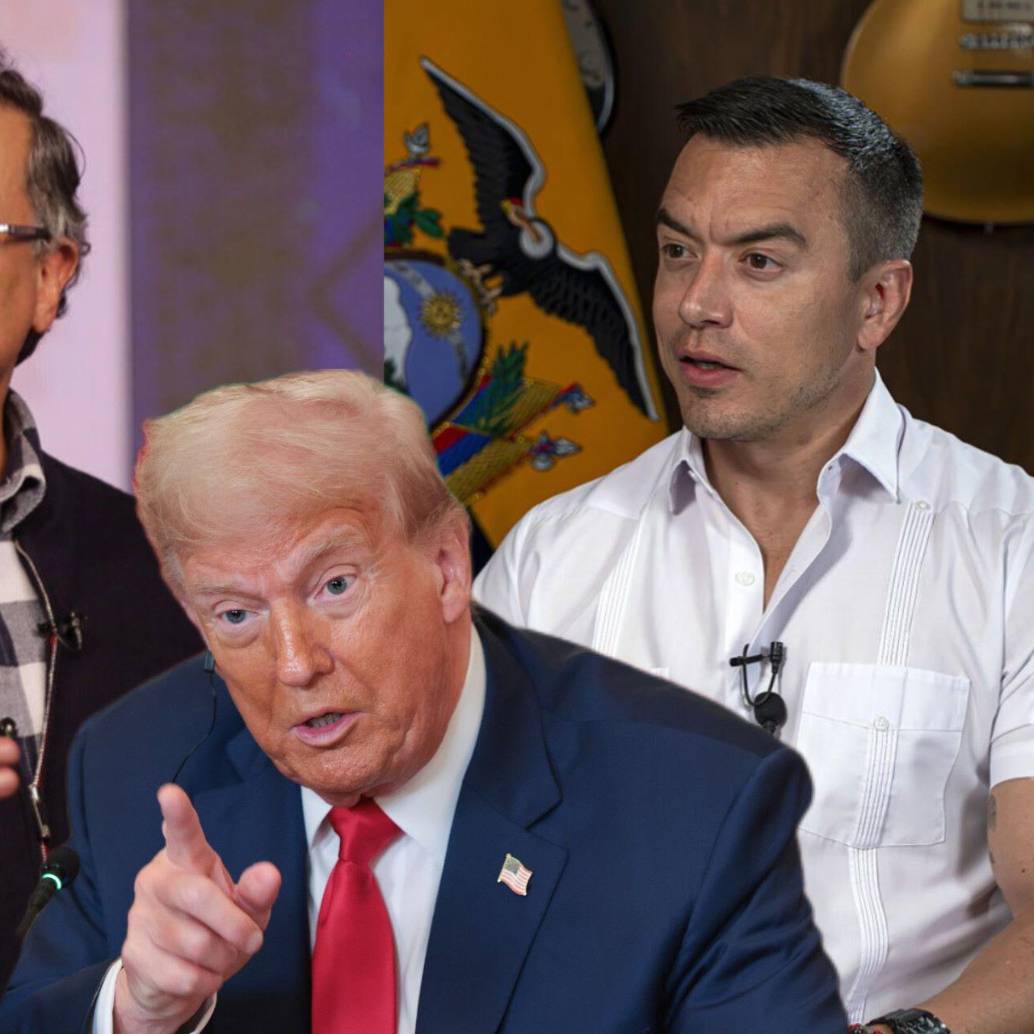 En el último Consejo de Ministros, el presidente Gustavo Petro expresó pedirle ayuda a Donald Trump para intervenir en la crisis con el gobierno ecuatoriano liderado por Daniel Noboa. Fotos: Colprensa y Getty Images