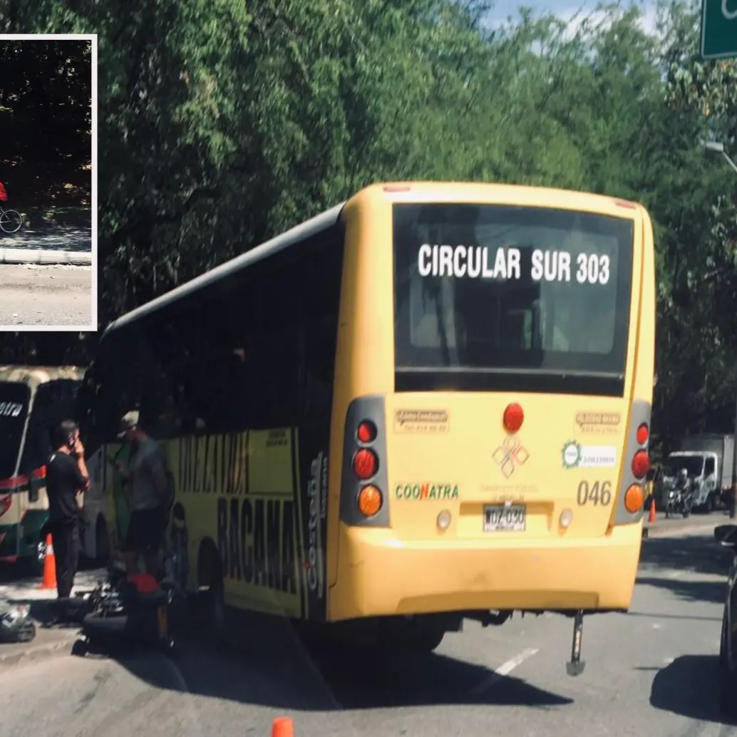 Imágenes del incidente vial que se dio en el occidente de Medellín. FOTO: Cortesía