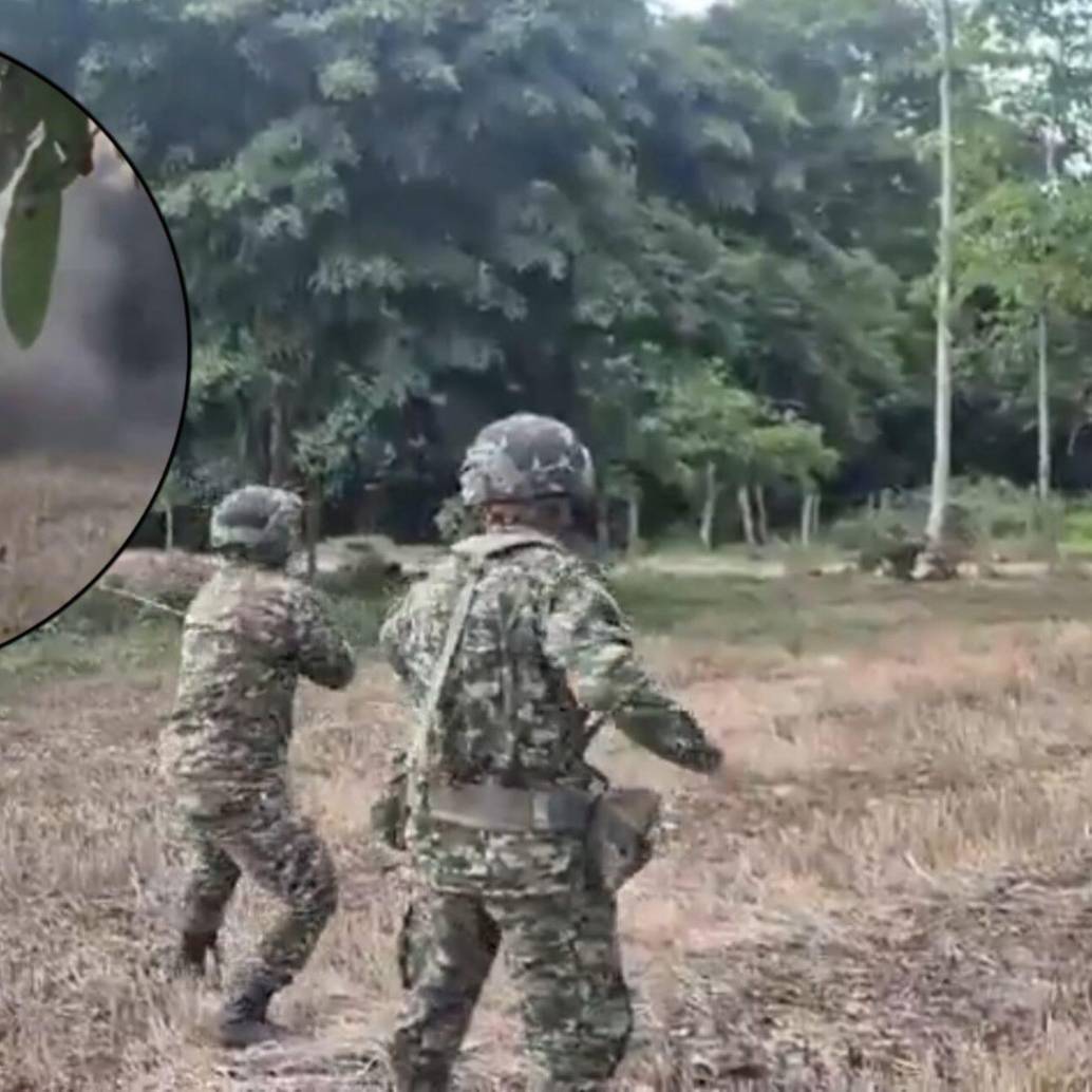 Los explosivos fueron detonados de forma controlada por el Ejército. Foto: Captura de video @Ejercito_Div2