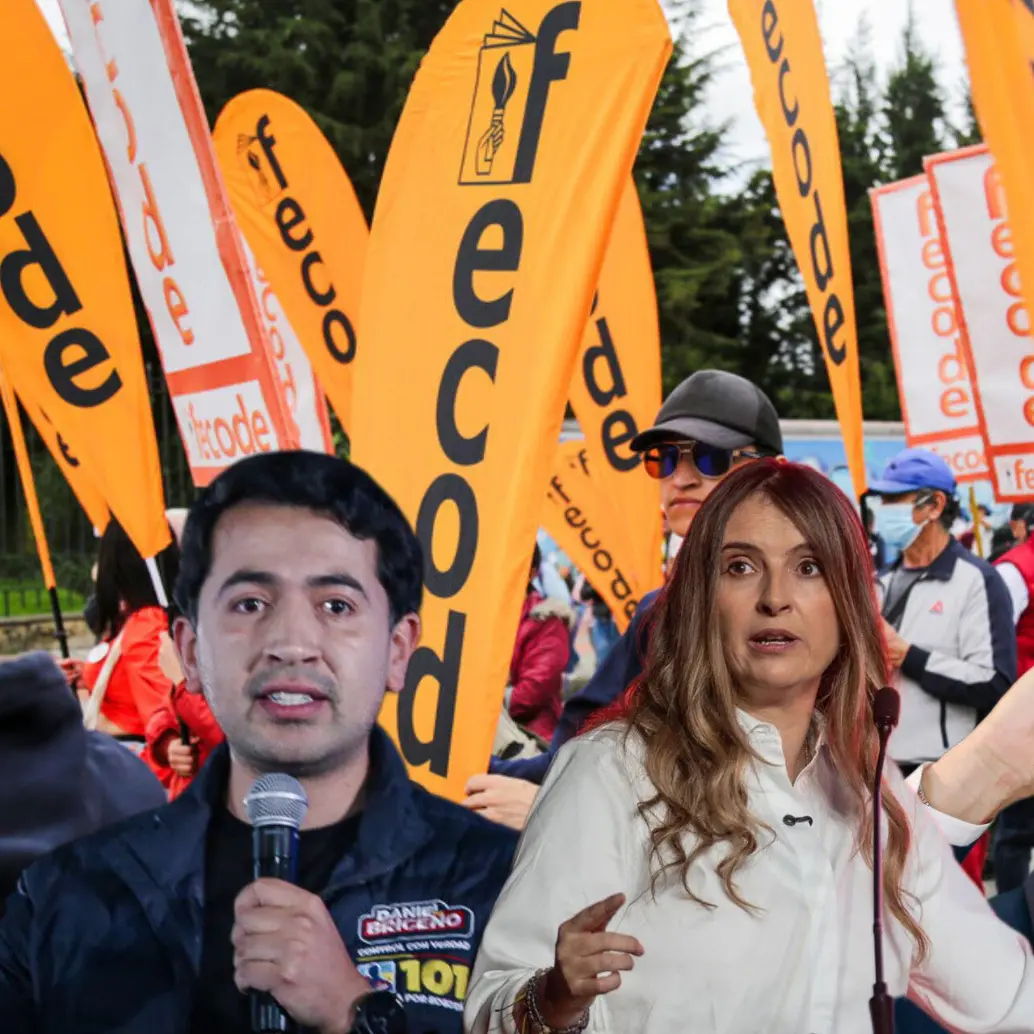 Daniel Briceño, Paloma Valencia y Abelardo de la Espriella serían los blancos de un ataque en redes y político del sindicato de profesores, Fecode. Fotos: Colprensa, Getty Images y Manuel Saldarriaga