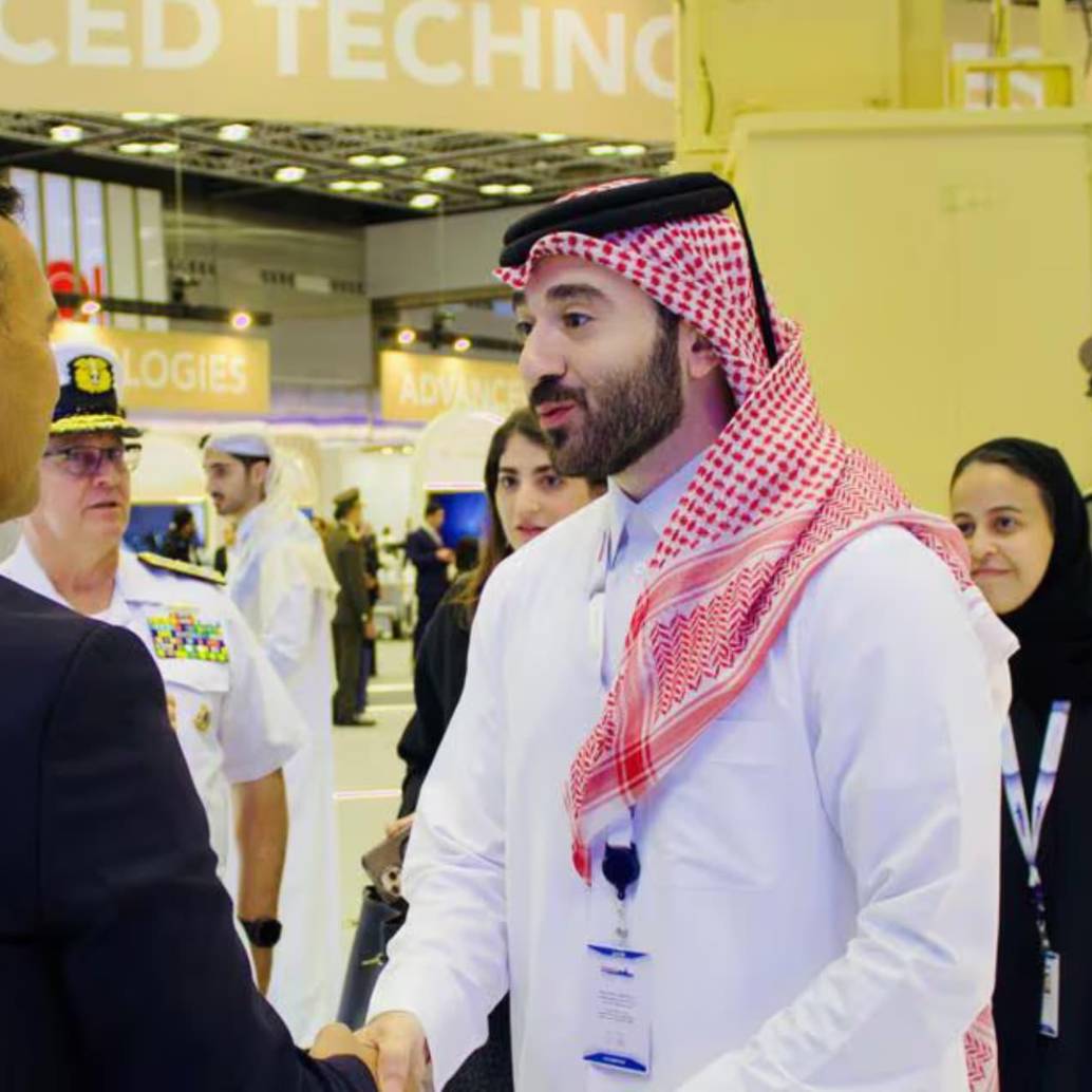 El ministro de Defensa, Pedro Sánchez, durante su participación en la feria internacional DIMDEX 2026 en Doha, Catar. FOTO MinDefensa