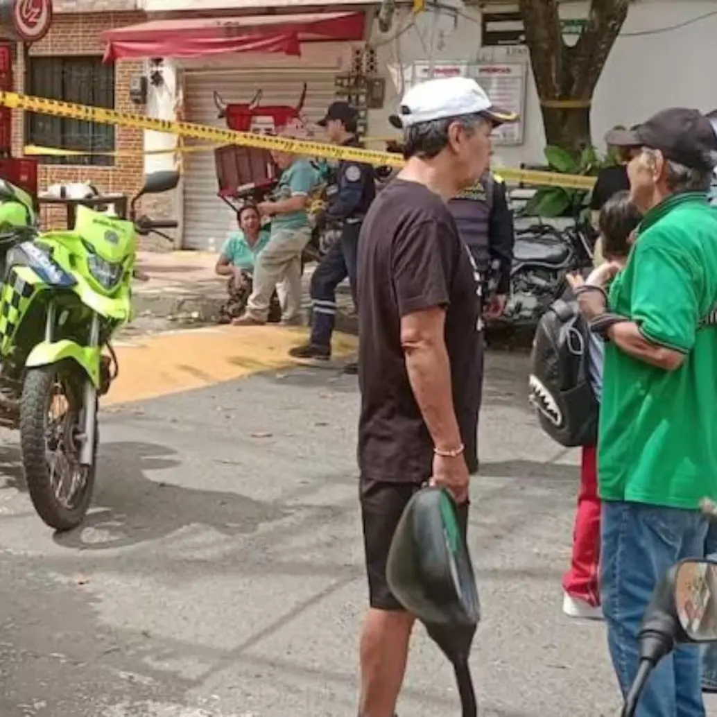 Escena del crimen en el municipio de Caldas. FOTO: Imagen tomada de redes