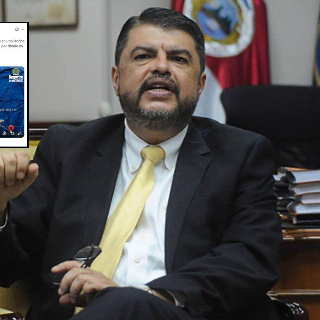 El ministro de Seguridad Pública, Mario Zamora, desmintió la publicación de Gustavo Petro sobre la incautación de un cargamento de cocaína que al parecer iba “rumbo a Costa Rica”. Fotos: Ministerio de Seguridad Pública y captura de X